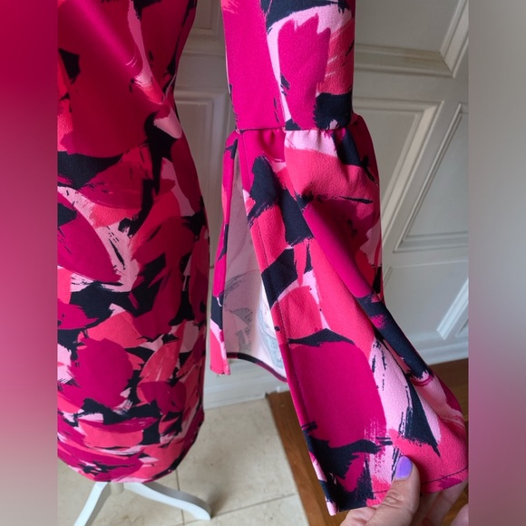 BANANA REPUBLIC LARGE 3/4 BELL SLEEVE SHIFT DRESS ABSTRACT WEARABLE ART - Picture 5 of 9